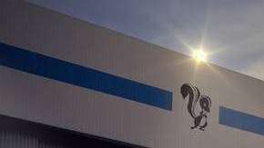 Imagen recreada del avión supersónico fuera de un hangar de Lockheed Martin Aeronautics.