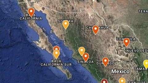 Los cárteles se distribuyen en  20 entidades mexicanas.