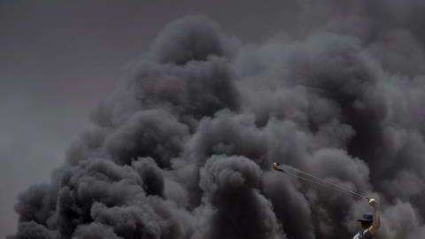 Ataques israelíes en la frontera con Gaza.