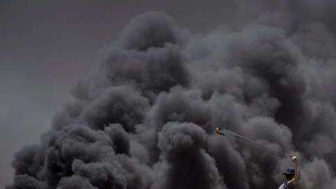 Ataques israelíes en la frontera con Gaza.