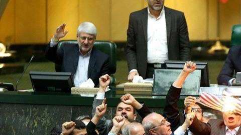 Los parlamentarios quemaron la bandera en el Congreso.