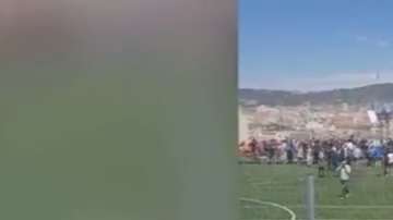 El derrumbe de la grada dejó once heridos, entre ellos dos menores de edad