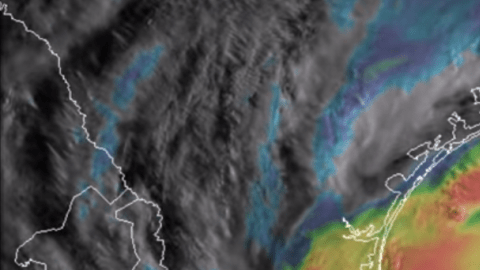 El huracán Harvey en una imagen infrarroja captada el 25 de agosto de 2017.
