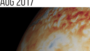Cambio de temperatura por La Niña, de agosto de 2017 a abril de 2018.