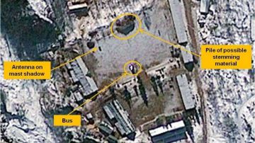 Vista aérea del sitio de pruebas nucleares Punggye-ri.