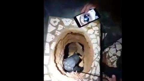 El hoyo se extendía unos 70 metros.