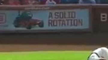 Yadier Molina recibió un bolazo en los genitales.