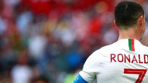 Cristiano Ronaldo al anotar a Marruecos. EFE