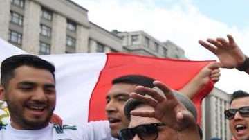 Aficionados mexicanos en Moscú, Rusia. (Foto: EFE/EPA/FACUNDO ARRIZABALAGA)
