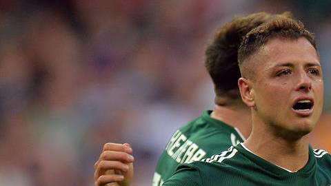 Javier Hérnandez después de derrotar a Alemania. EFE