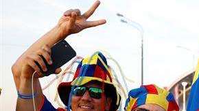 Hinchas colombianos en Rusia. EFE