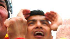 Hinchas alemanes sufrieron como nunca. EFE