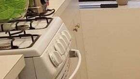 Una de las cocinas convertidas en dormitorio