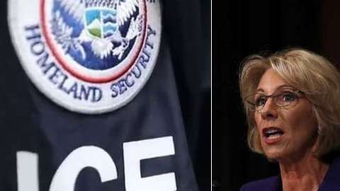 La secretaria Betsy DeVos dice que autoridades escolares no deberían llamar a ICE.