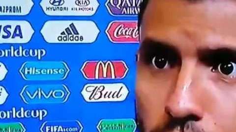 Sergio 'Kun' Agüero tras el partido con Croacia.