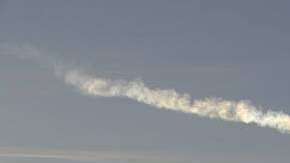 El visible rastro del meteorito de  Chelyabinsk en Rusia, en 2013.
