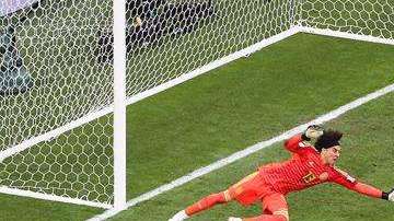 El momento del gol de Neymar. EFE