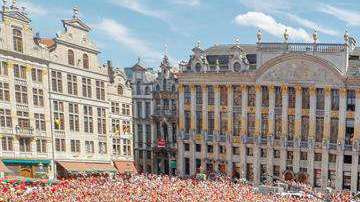 Eden Hazard durante un encuentro con aficionados belgas en Bruselas
