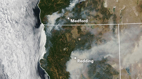 El incendio Carr de California fue uno de los 98 incendios en EEUU a fines de julio.