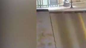 La ciclista cayó por una de la aberturas de puente.