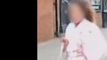 El momento en que la víctima sale con el cuello cortado del Hotel Hilton.