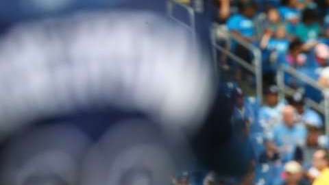 Sergio Romo en la tercera base. TB Rays