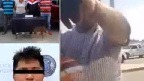 Momento del arresto de Armando Román "N", alias "El Loco".