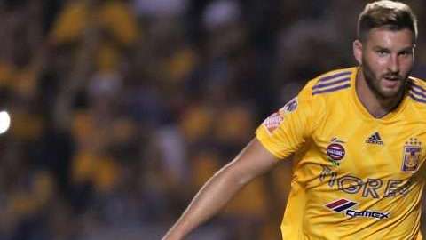 André-pierre Gignac festeja su primer gol en el torneo Apertura 2018 de la Liga MX con los Tigres de la UANL. (Foto: Imago7)