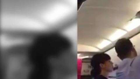 El hombre no hallaba la forma para guardar su maleta.