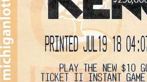 El boleto ganador de este juego de lotería de Michigan.