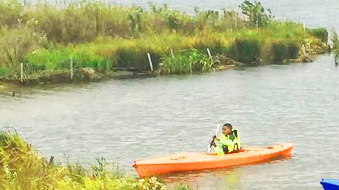 Clases de kayak en Northerly Island, Chicago.