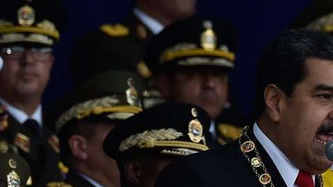 Nicolás Maduro encabezaba un acto oficial en Caracas.