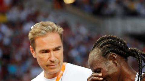 Lonah Salpeter tras perder el podio de la final de los 5,000m en los Europeos de Atletismo. (Foto: EFE/EPA/FELIPE TRUEBA)