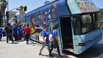 El autobús de la "Jornada por la justicia".