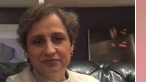 Carmen Aristegui y Andrés Manuel López Obrador.