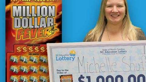 Michelle Shuffler ganó dos premios de lotería en un día.