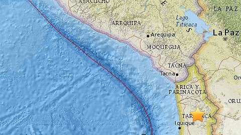 El sismo se registró al norte de Chile.