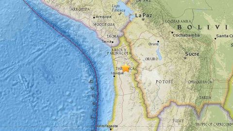 El sismo se registró al norte de Chile.