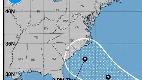 El pronóstico de cinco días de la tormenta tropical Florence.