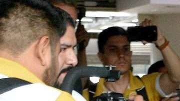 Diego Armando Maradona a su llegada a la ciudad de Culiacán, en el estado mexicano de Sinaloa. (Foto: EFE/Juan Carlos Cruz)