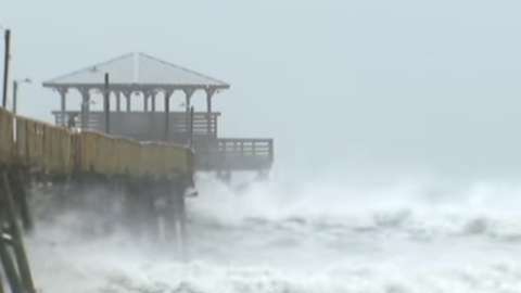 Vista de Atlantic Beach, en Carolina del Norte, la mañana del viernes.