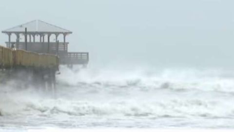 Vista de Atlantic Beach, en Carolina del Norte, la mañana del viernes.