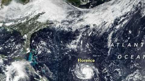 Los ciclones Florence, Isaac y Helene en el Atlántico Norte, el 9 de septiembre.