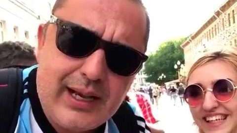 Uno de los cuatro hinchas argentinos que realizó videos sexistas en el Mundial.