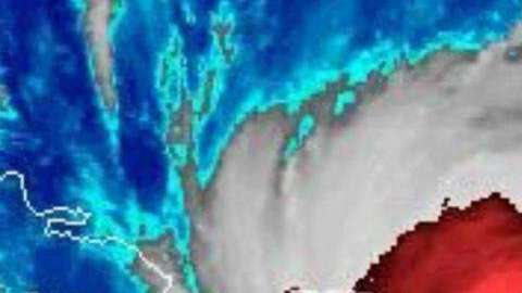 Imagen de satélite del huracán María antes de hacer su entrada en Puerto Rico.