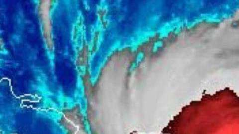 Imagen de satélite del huracán María antes de hacer su entrada en Puerto Rico.