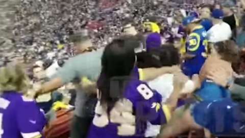 Fanáticos de Rams y Vikkings protagonizaron una pelea en Los Angeles Memorial Coliseum