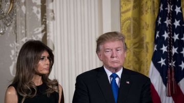 La primera dama, Melania, el presidente Donald Trump.