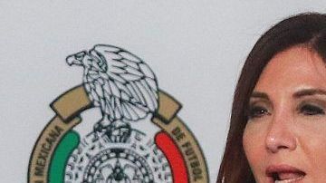 Beatriz Ramos, vocera de la Femexfut durante la conferencia de presentación del VAR. (Foto: Imago7/Marcos Domínguez)