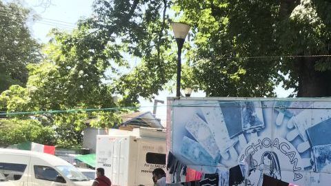 Campamento de migrantes de la caravana. Gardenia Mendoza